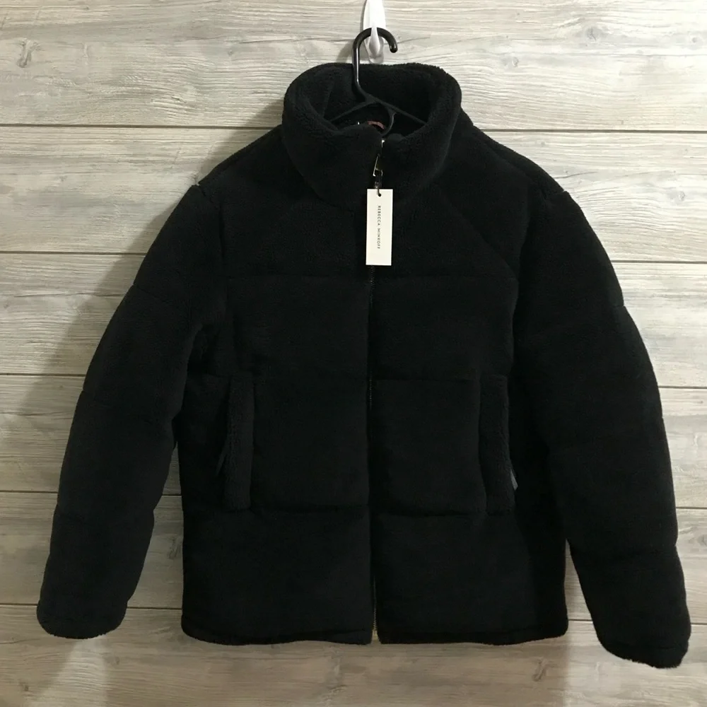BNWT Rebecca Minkoff Black Puffer Jacket - Picture 1 of 11